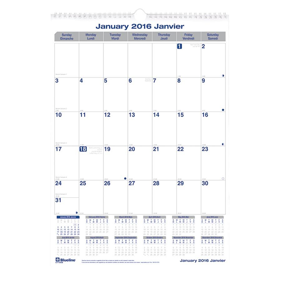 Calendrier sous-main 2024 mensuel 21 1/4 x 16'' - Calendriers -  CADEAUX -  - Livres + cadeaux + jeux
